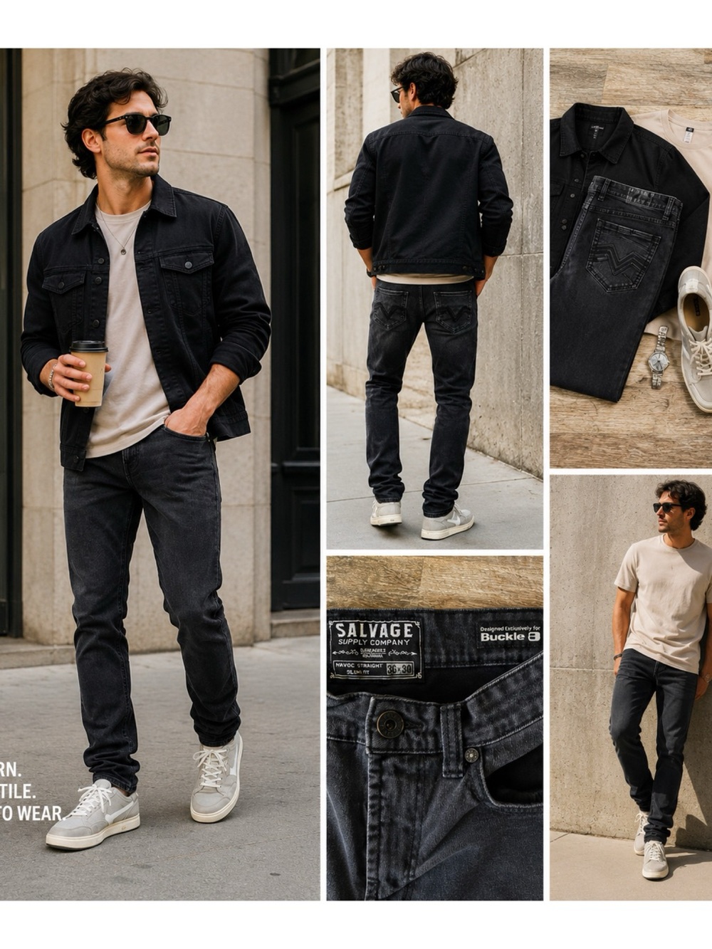 BUCKLE Salvage Supply Co Black Havoc Slim Straight Jeans